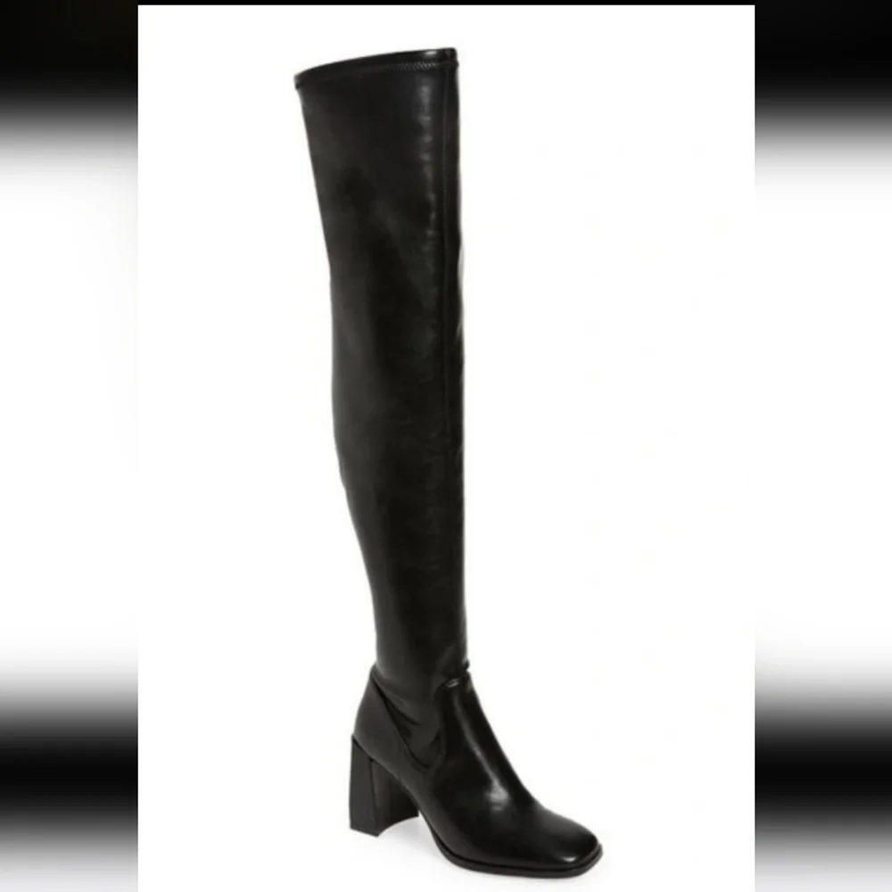 Open Edit Black Over-the-Knee Boots 8M Pleather NWOT